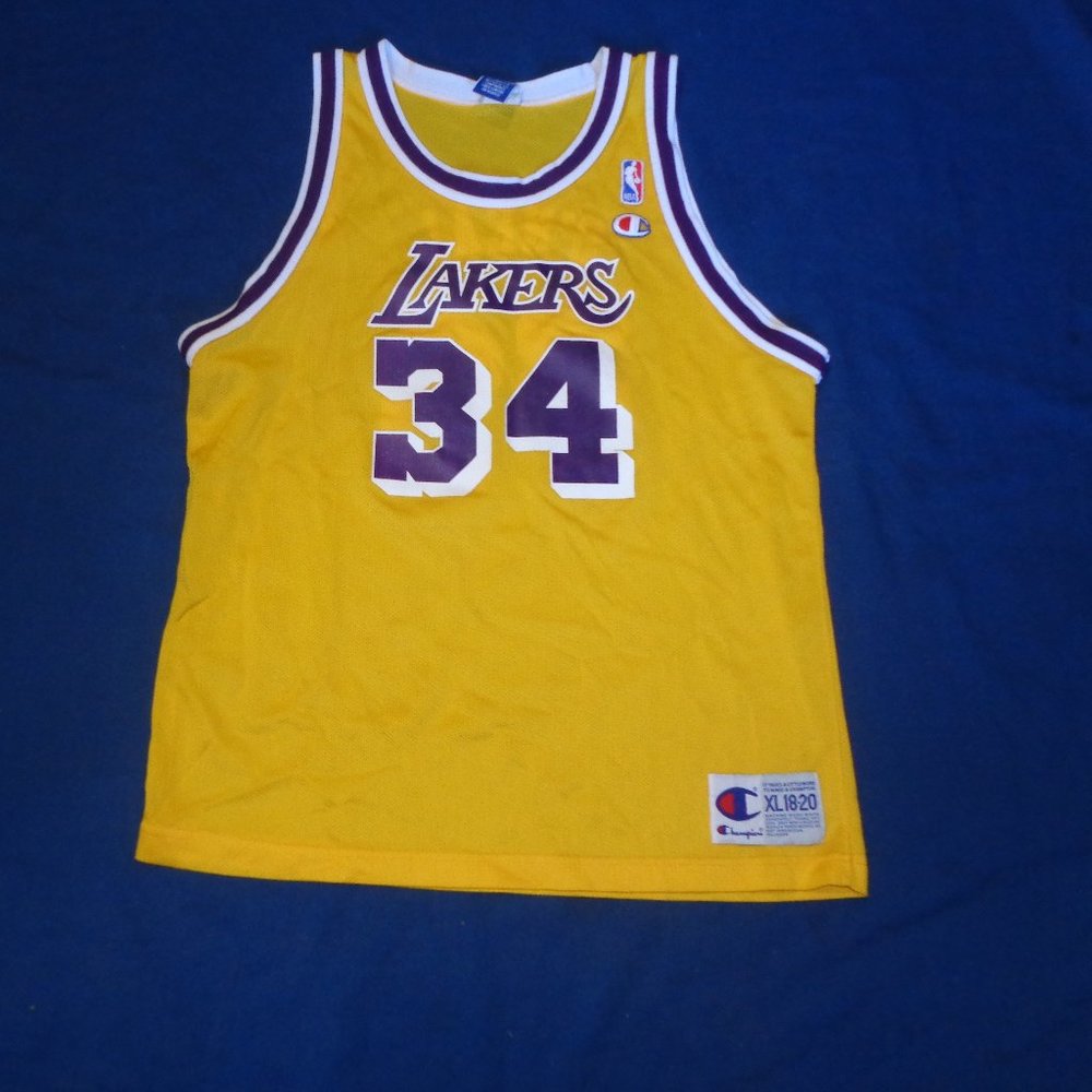Los Angeles Lakers Champion Shaquille Shaq O'Neal Jersey Youth XL 18-20 - Picture 1 of 2